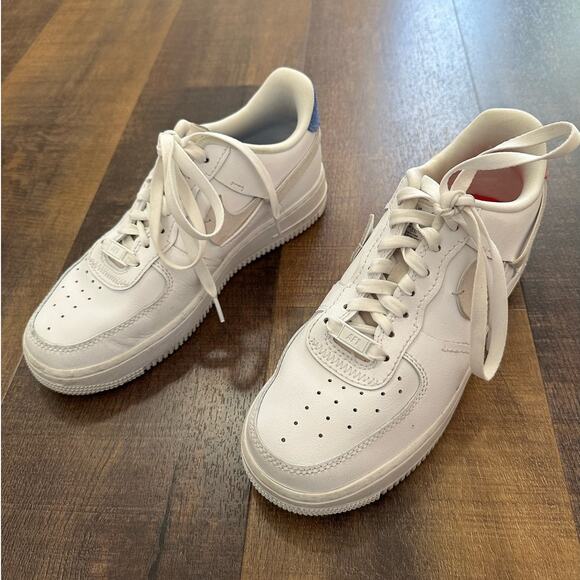 Nike Air Force 1 Low White Leather Sneakers Women’s Size 8 - Picture 5 of 12